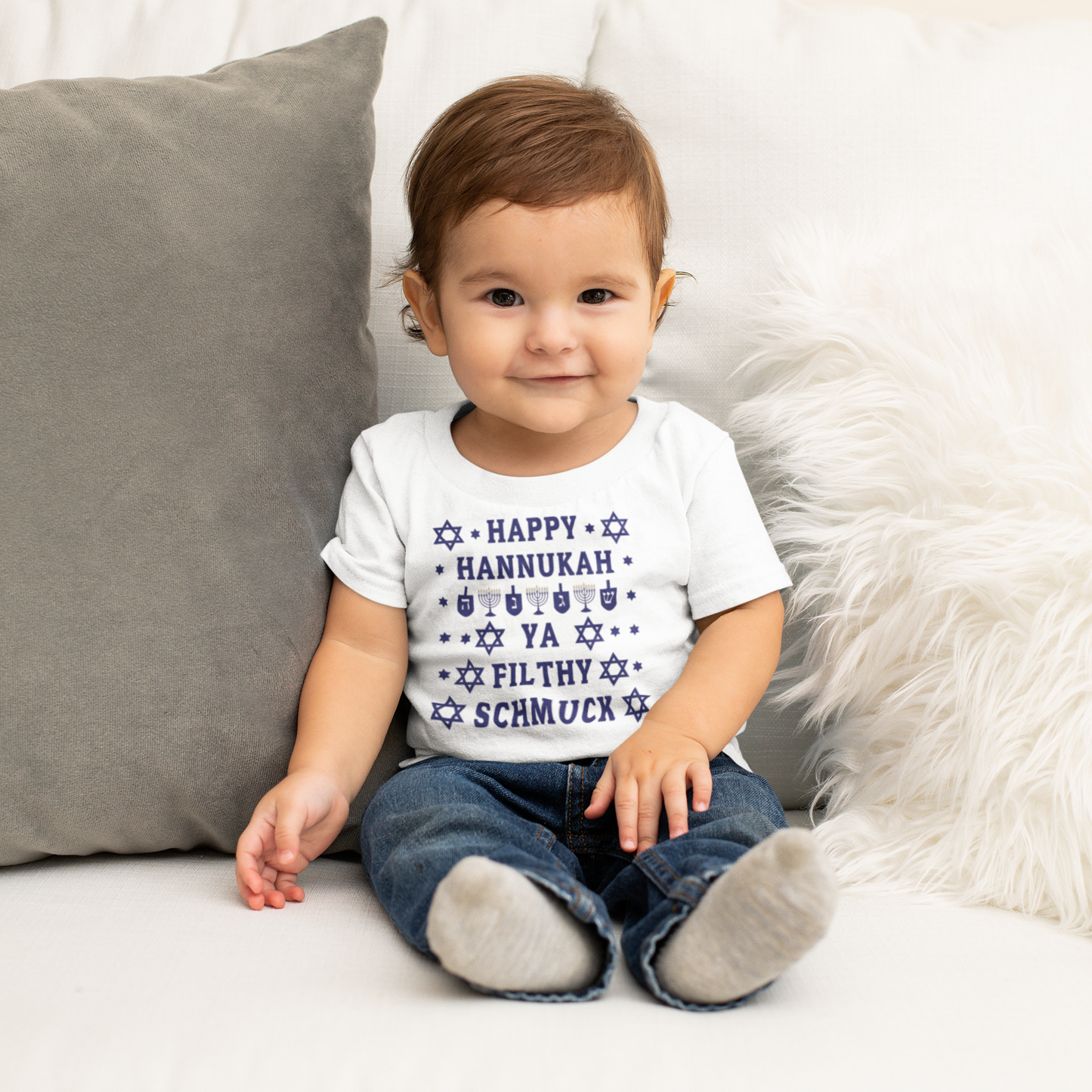 Happy Hanukkah Ya Filthy Schmuck Holiday Shirt | All Sizes | Short Sleeve