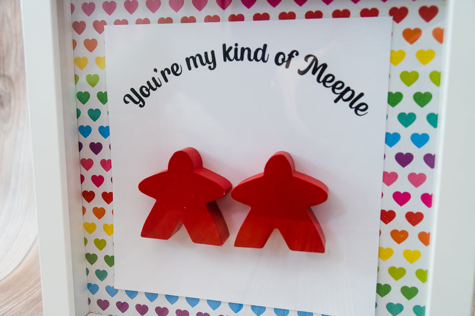 You're My Kind of Meeple Couple Frame Display Decor - Black Frame