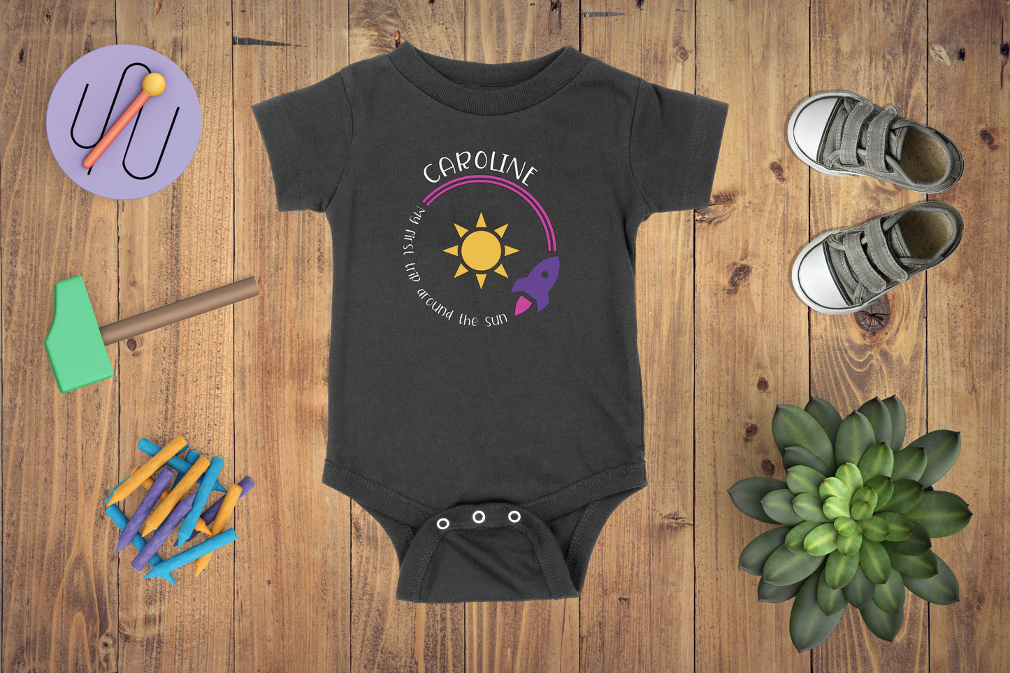 My First Trip Around the Sun Birthday Baby Shirt