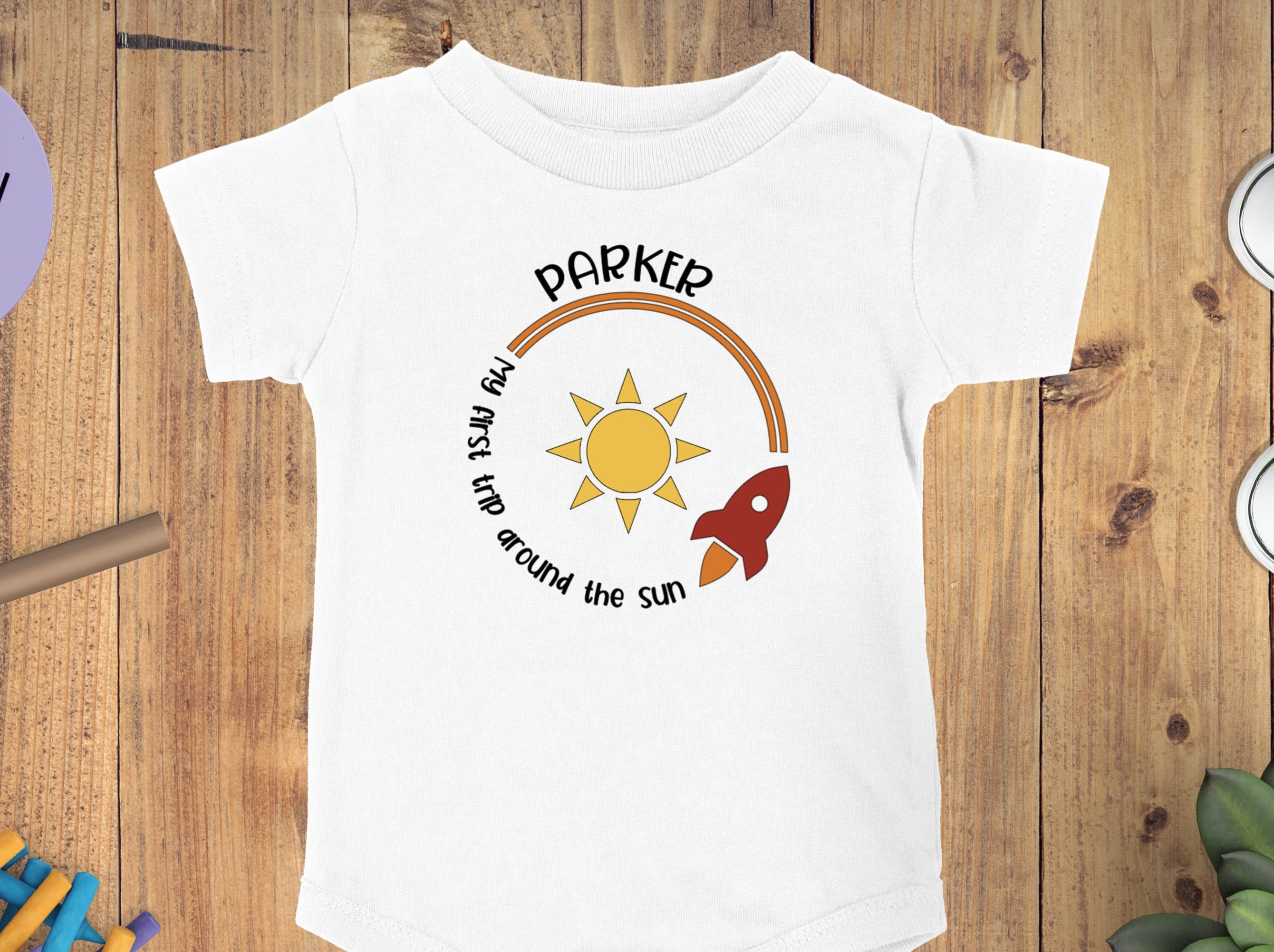 My First Trip Around the Sun Birthday Baby Shirt