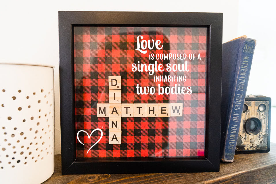 Personalized Scrabble Tile Name Love Quote Frame Display Decor Frame
