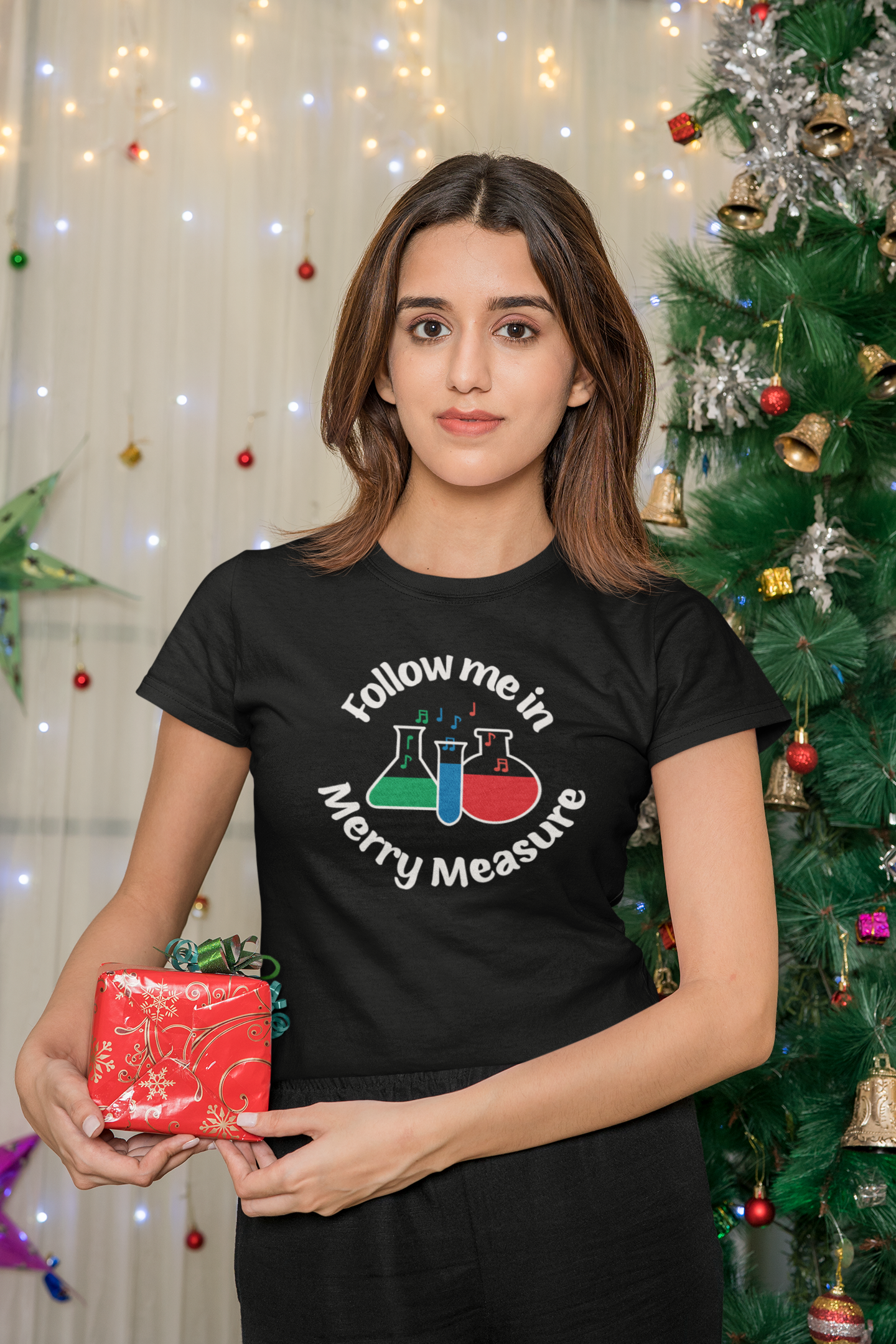 Follow Me in Merry Measure Christmas Holiday Shirt | All Sizes | Short Sleeves