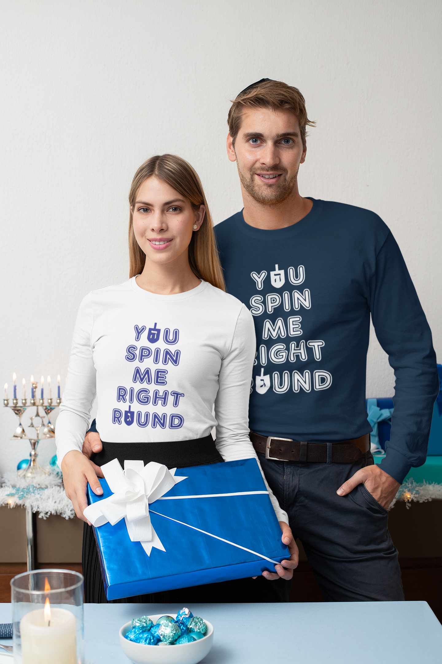 You Spin Me Right Round Hanukkah Dreidel Holiday Shirt | All Sizes | Long Sleeve