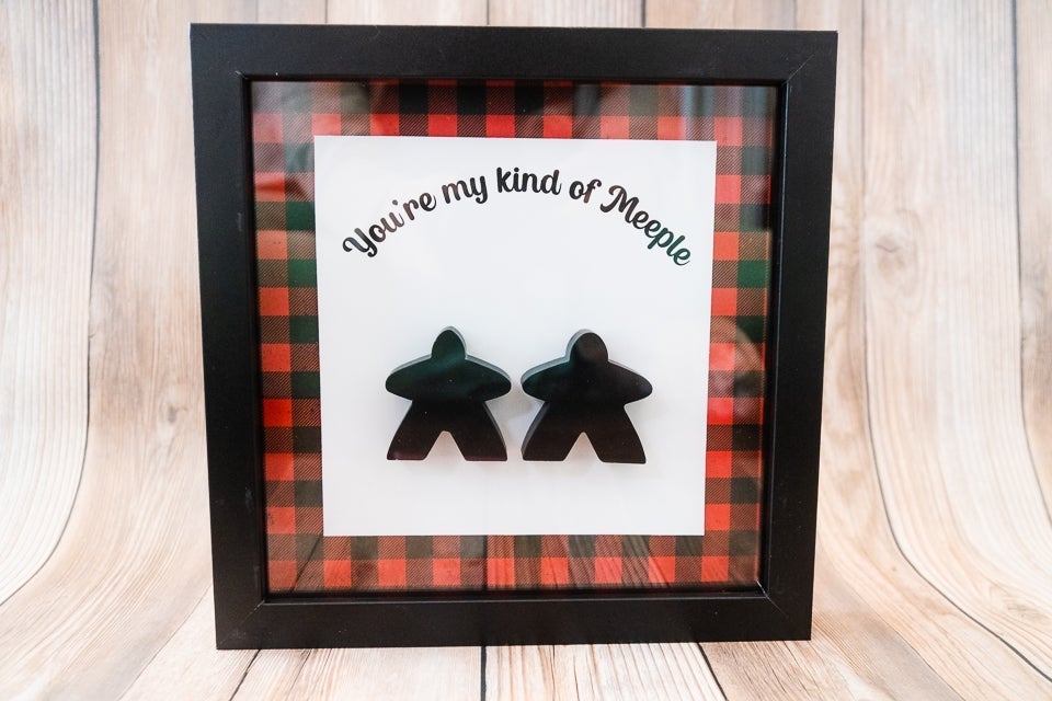 CUSTOM You're My Kind of Meeple Couple Frame Display Decor - Black Frame