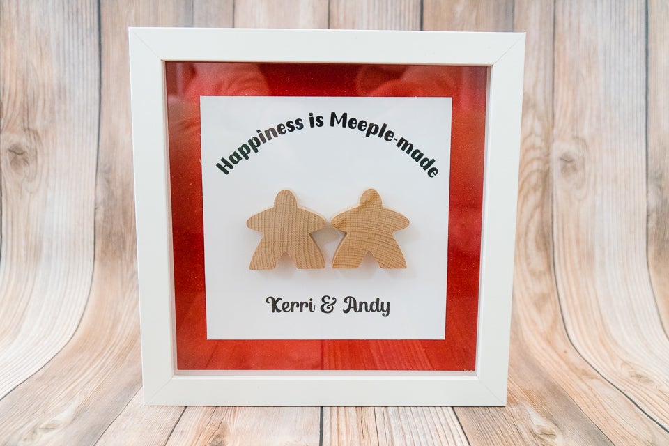 You're My Kind of Meeple Couple Frame Display Decor - White Frame