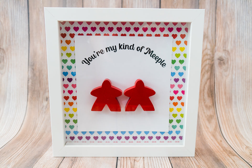 You're My Kind of Meeple Couple Frame Display Decor - Black Frame