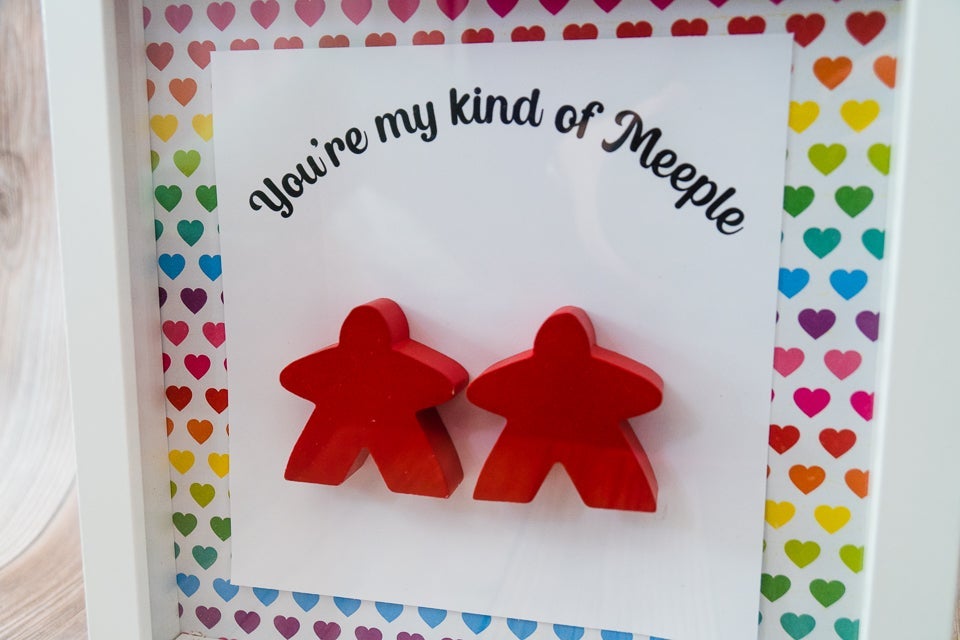 CUSTOM You're My Kind of Meeple Couple Frame Display Decor - White Frame