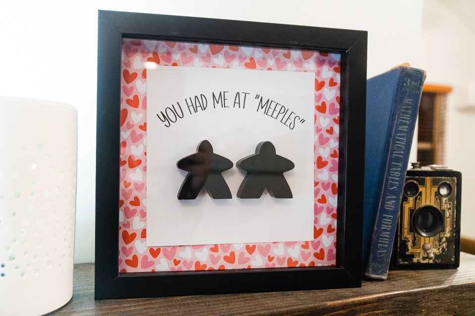 You're My Kind of Meeple Couple Frame Display Decor - Black Frame