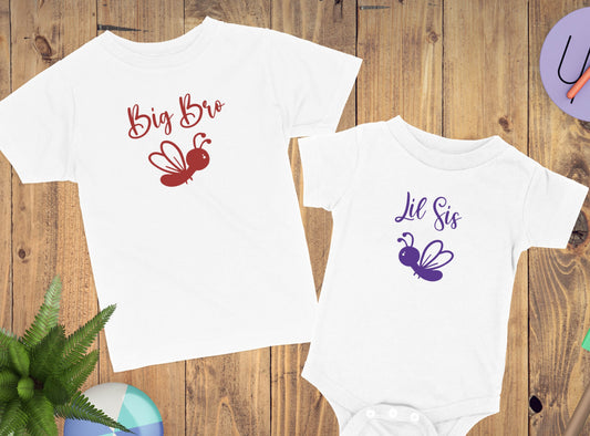 Big & Little Bugs Sibling Shirt Set