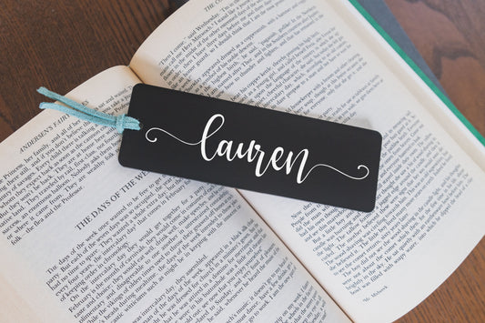 Custom Name Bookmark - Black