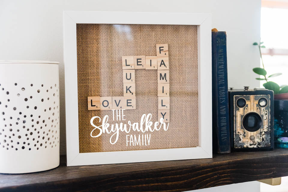 Personalized Family Scrabble Tile Name Frame Display Decor