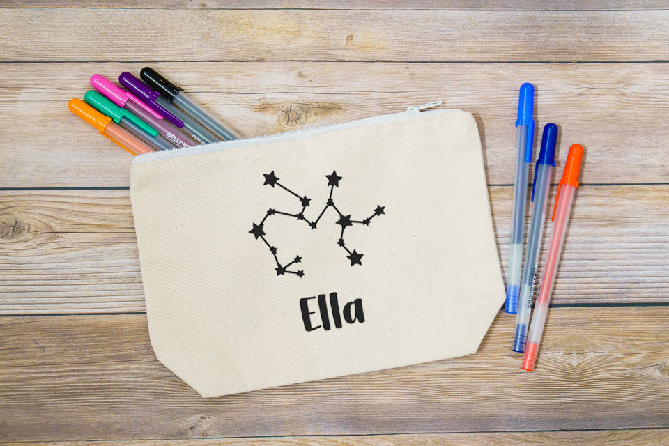 Personalized Zodiac Constellation Zip Pouch