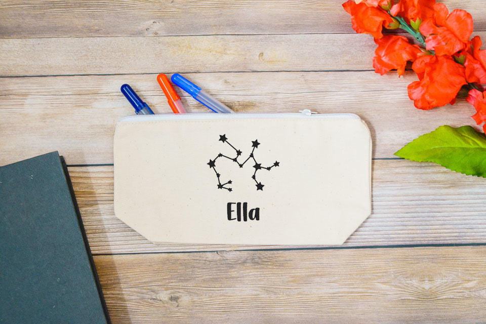 Personalized Zodiac Constellation Zip Pouch