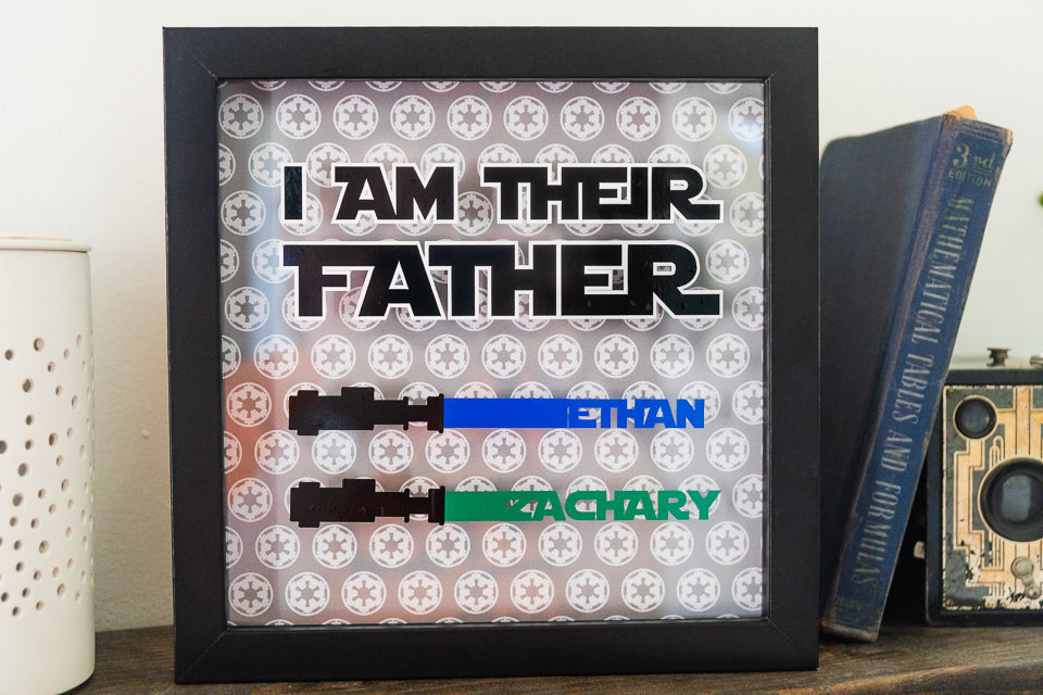 Personalized I Am Their Father Lightsaber Frame Display Decor Frame