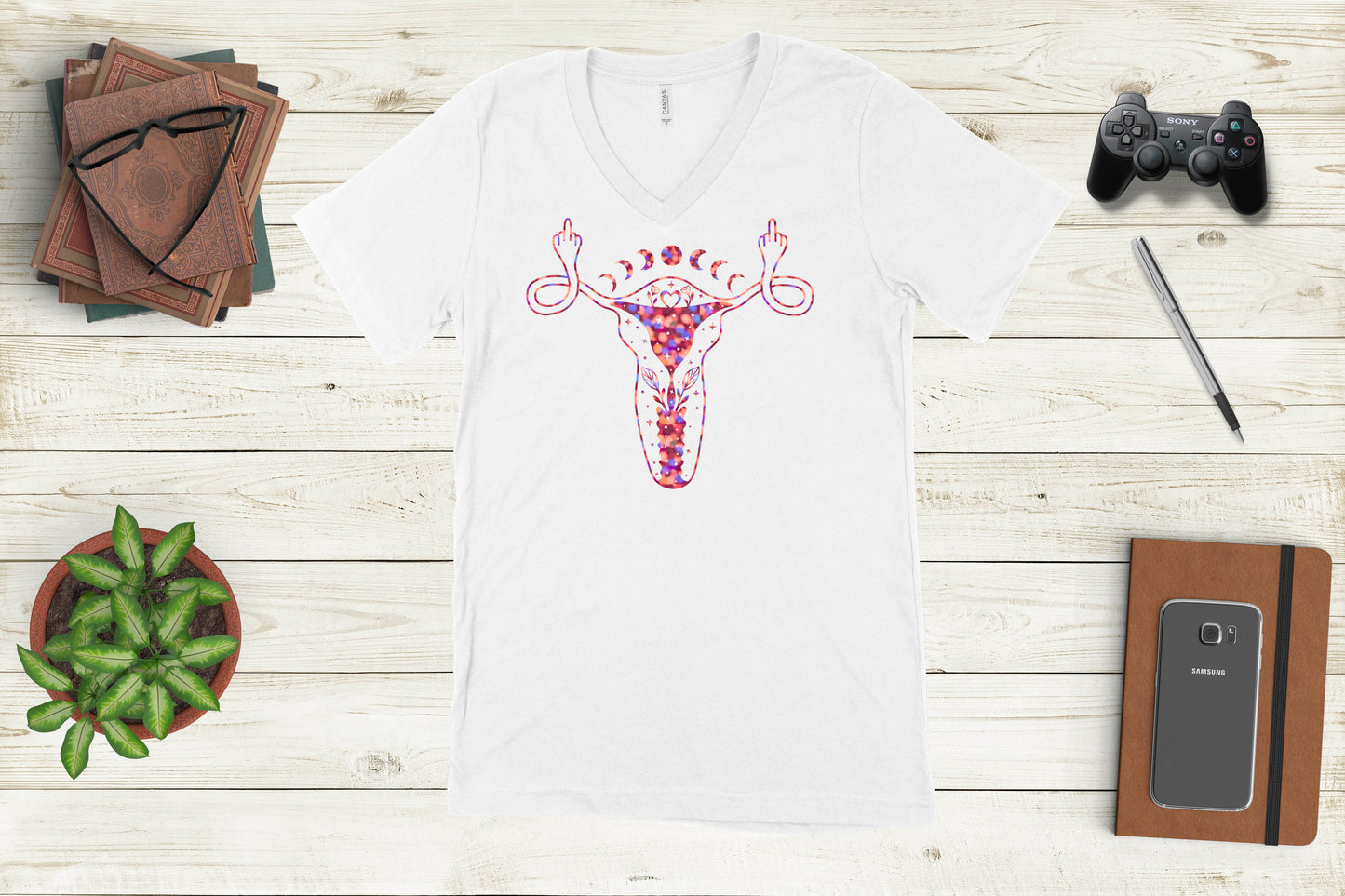 F Uterus Celestial Design Shirt