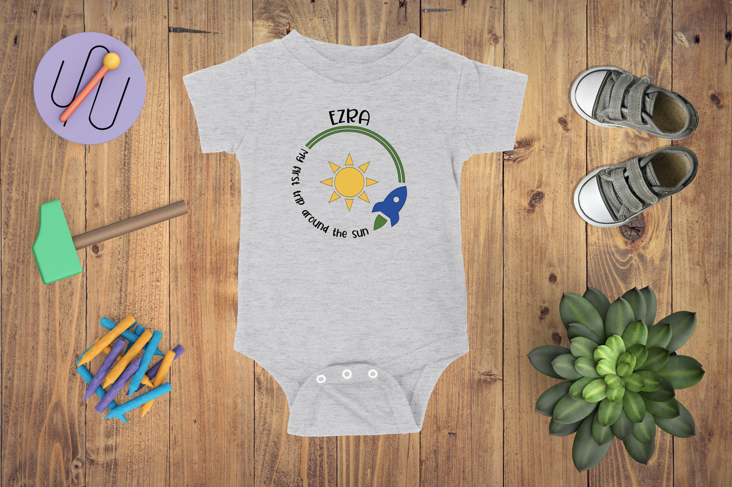 My First Trip Around the Sun Birthday Baby Shirt