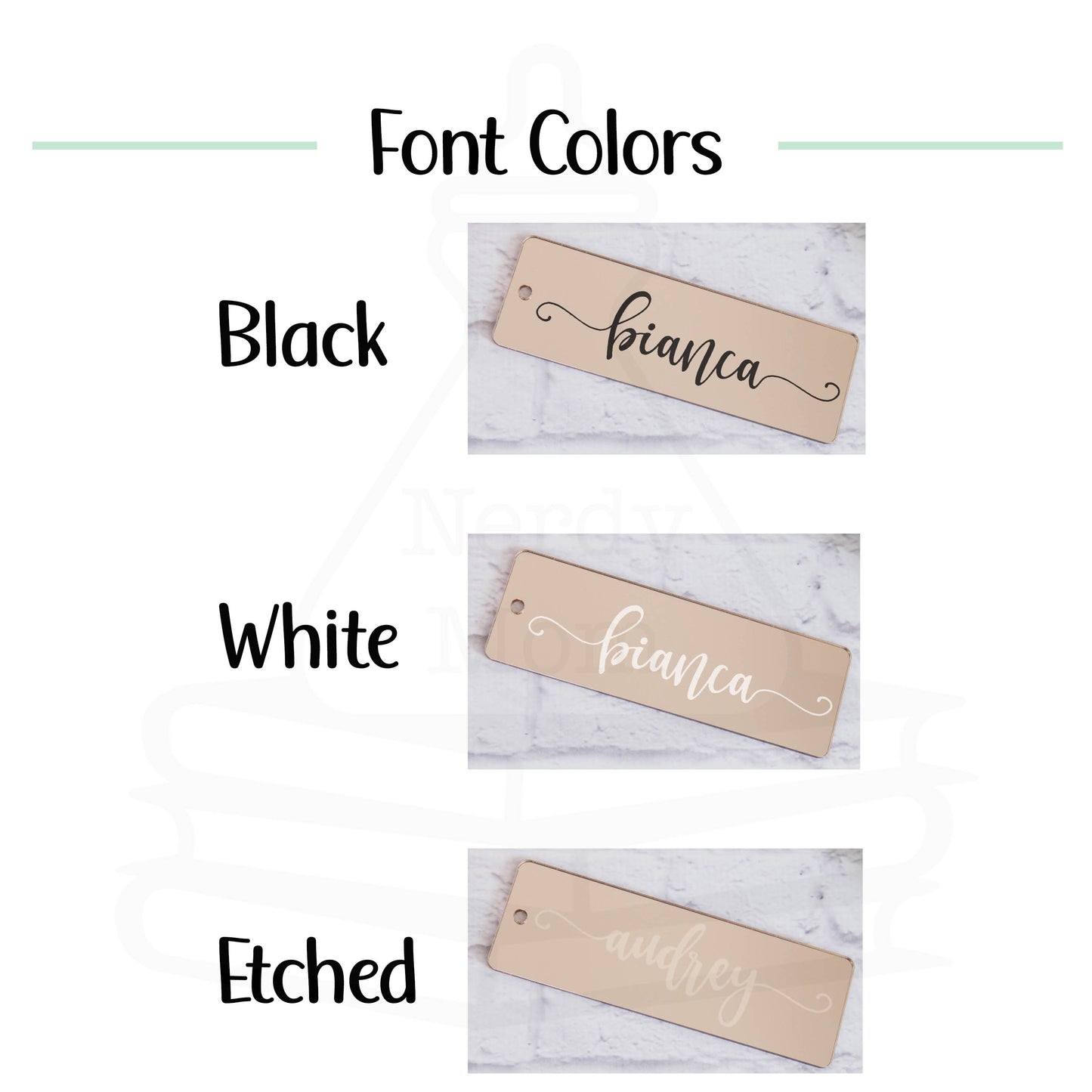 Custom Name Bookmark - Rose Gold