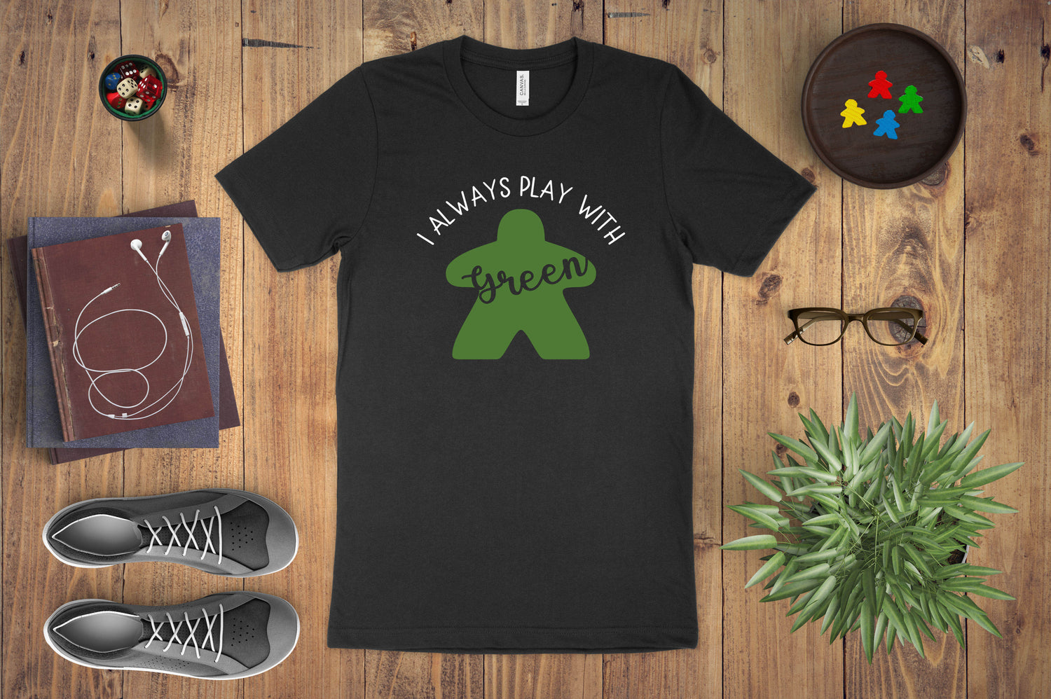I'm Always Green Meeple Board Game 20oz Travel Mug - Meeple Shirts