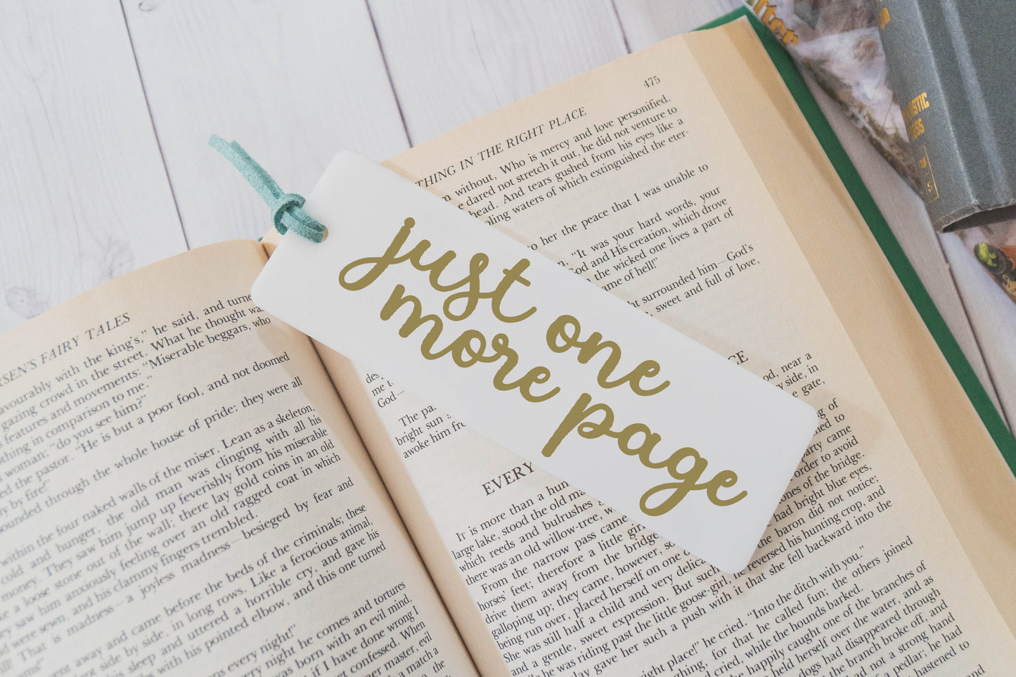 Just One More Page Bookmark - White