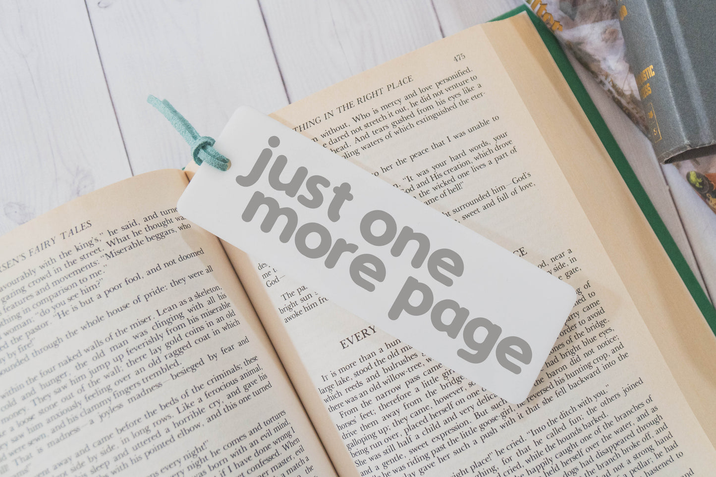 Just One More Page Bookmark - White