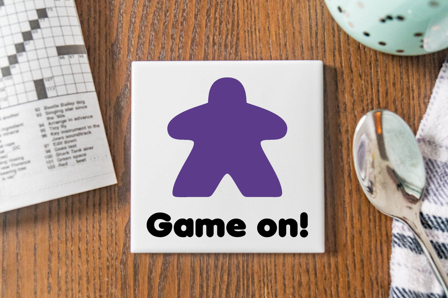 Meeple Tile Coaster Set - Game On!