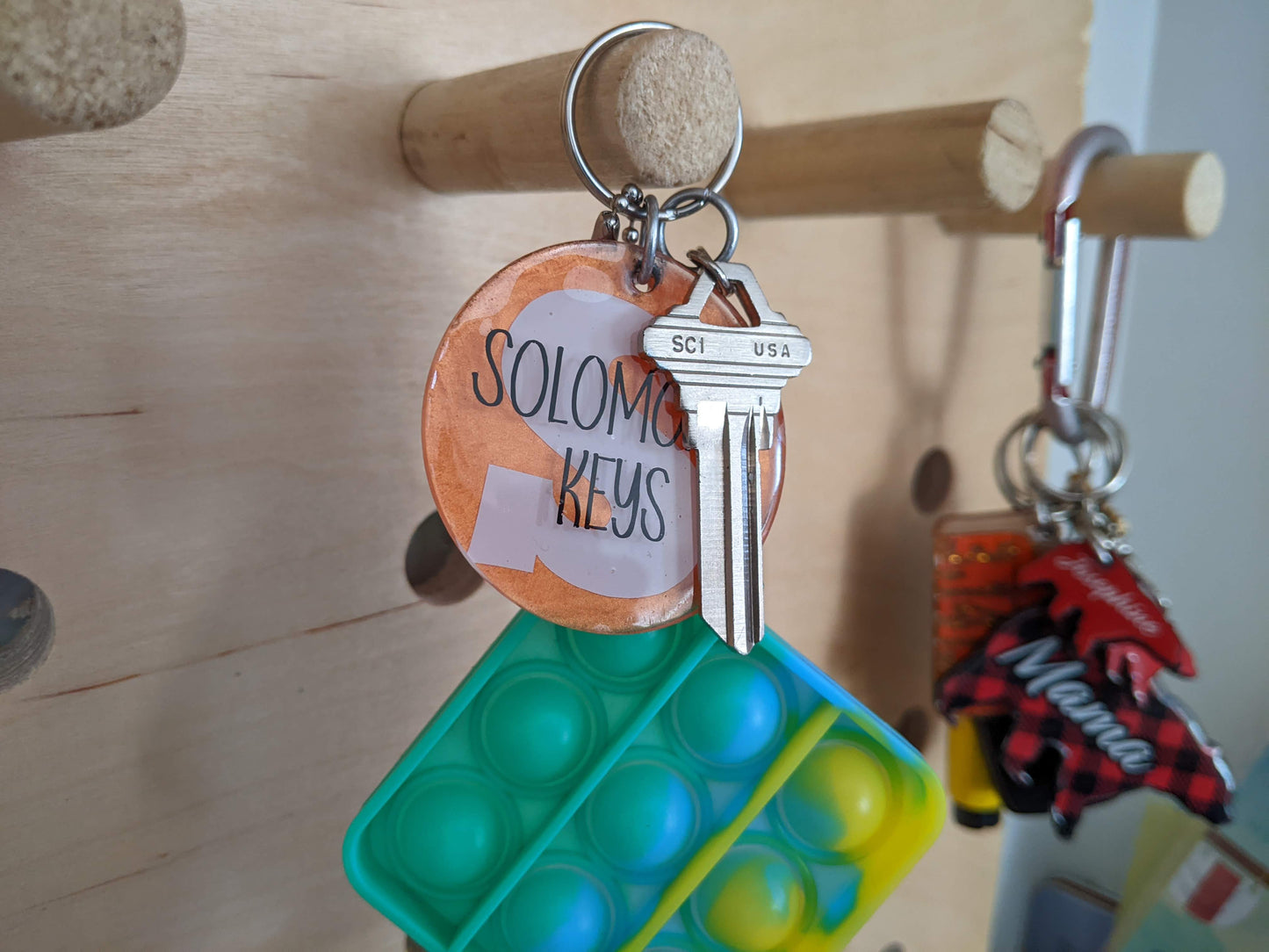 Personalized Set of Kid Decoy Keys Keychain (Bubble Popper Optional)