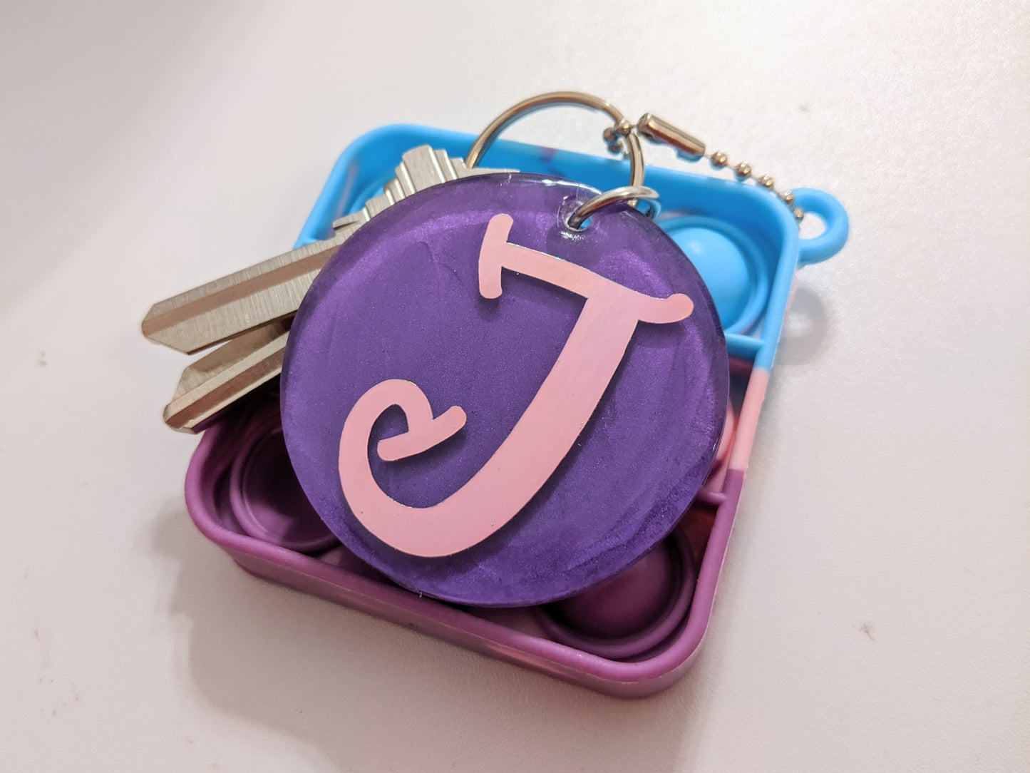 Personalized Set of Kid Decoy Keys Keychain (Bubble Popper Optional)