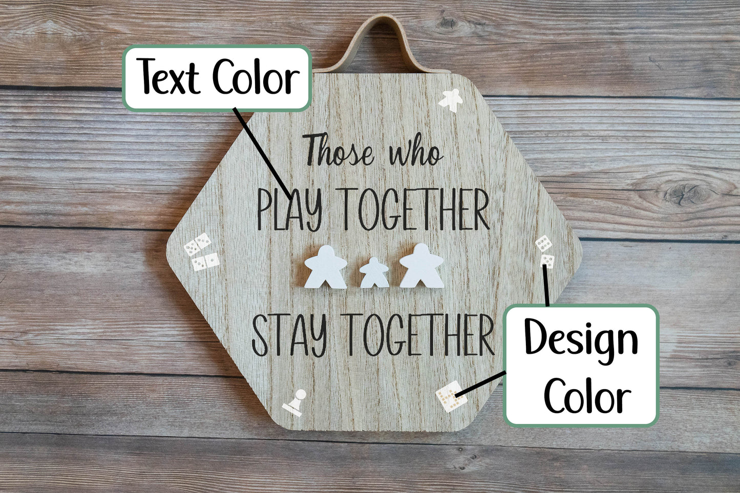 Those Who Play Together Stay Together Custom Family Wood Hexagon Display Decor