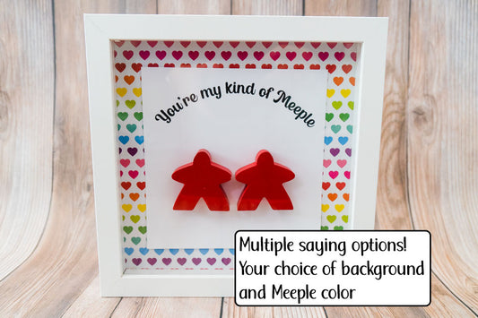 You're My Kind of Meeple Couple Frame Display Decor - White Frame