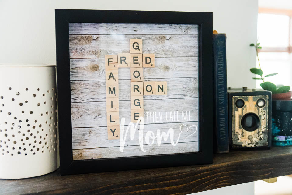 Personalized Family Scrabble Tile "They Call Me Mom" Frame Display Decor