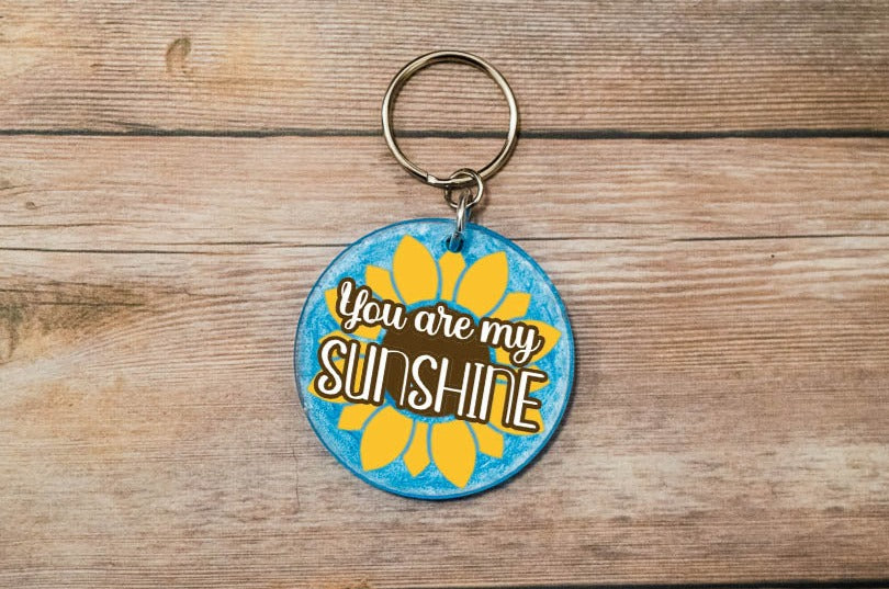 You Are My Sunshine Sunflower Keychain