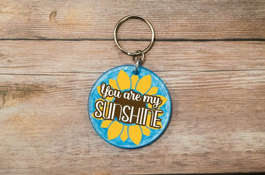 You Are My Sunshine Sunflower Keychain